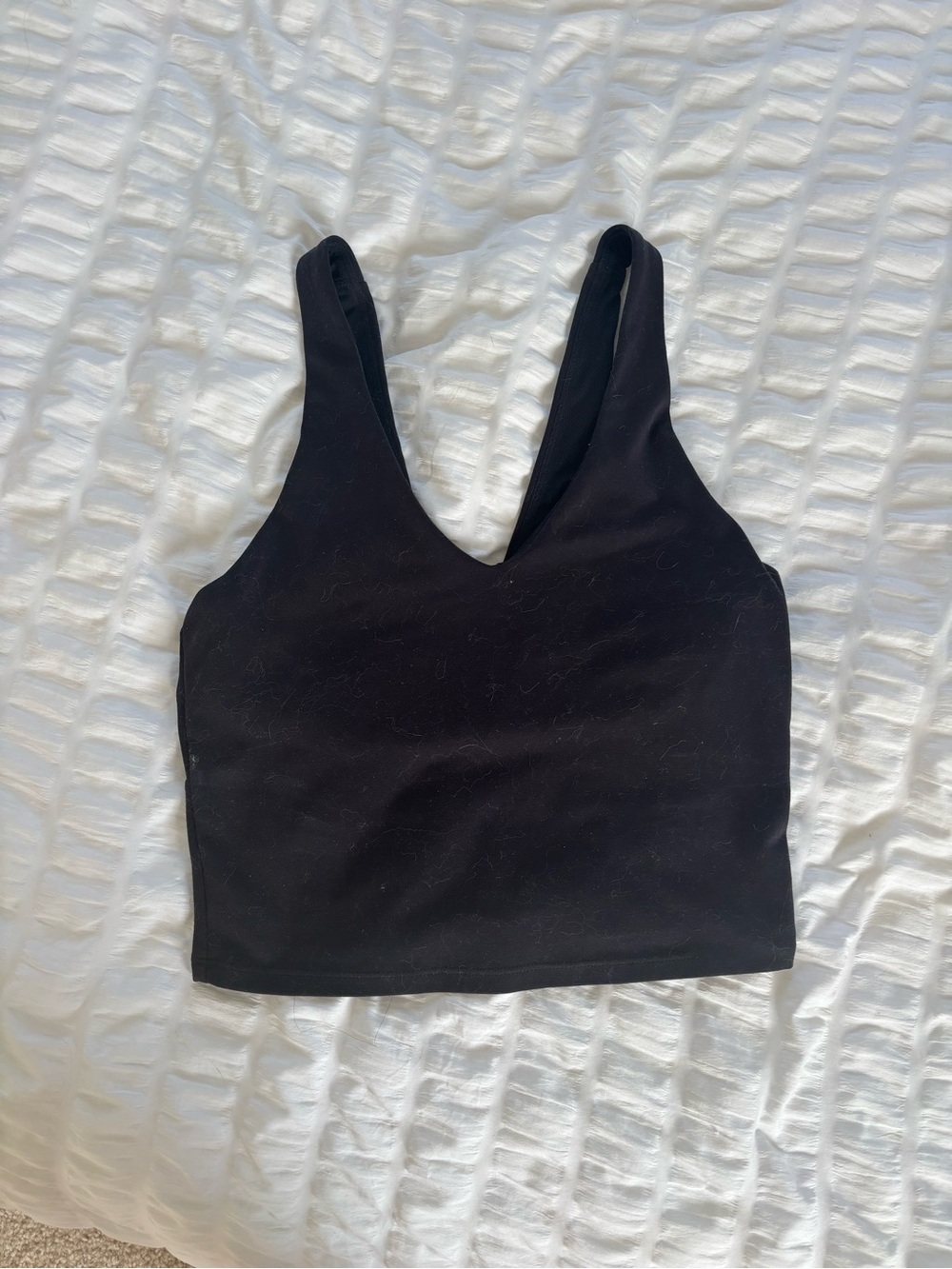 all in motion Black V-Neck Crop Tank